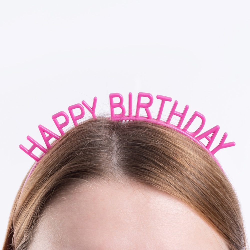 Ободок, Happy Birthday, Розовый, 1 шт. 5