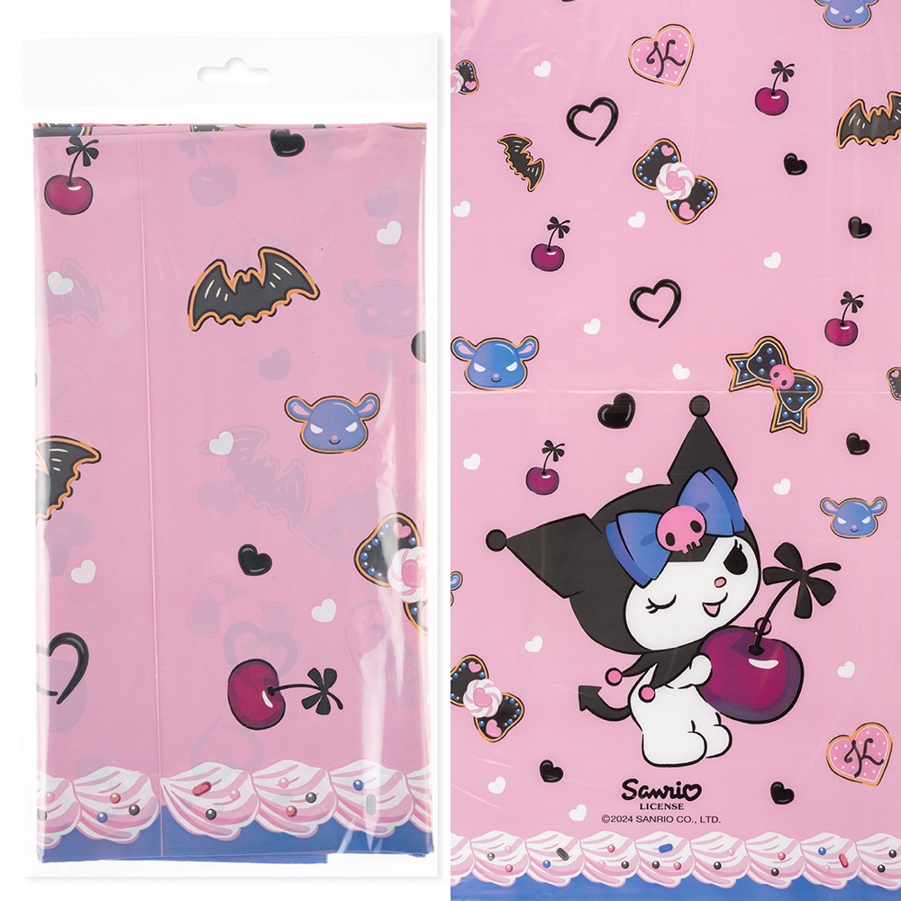 Скатерть одноразовая, Kuromi, 120*180 см, 1 шт. 2