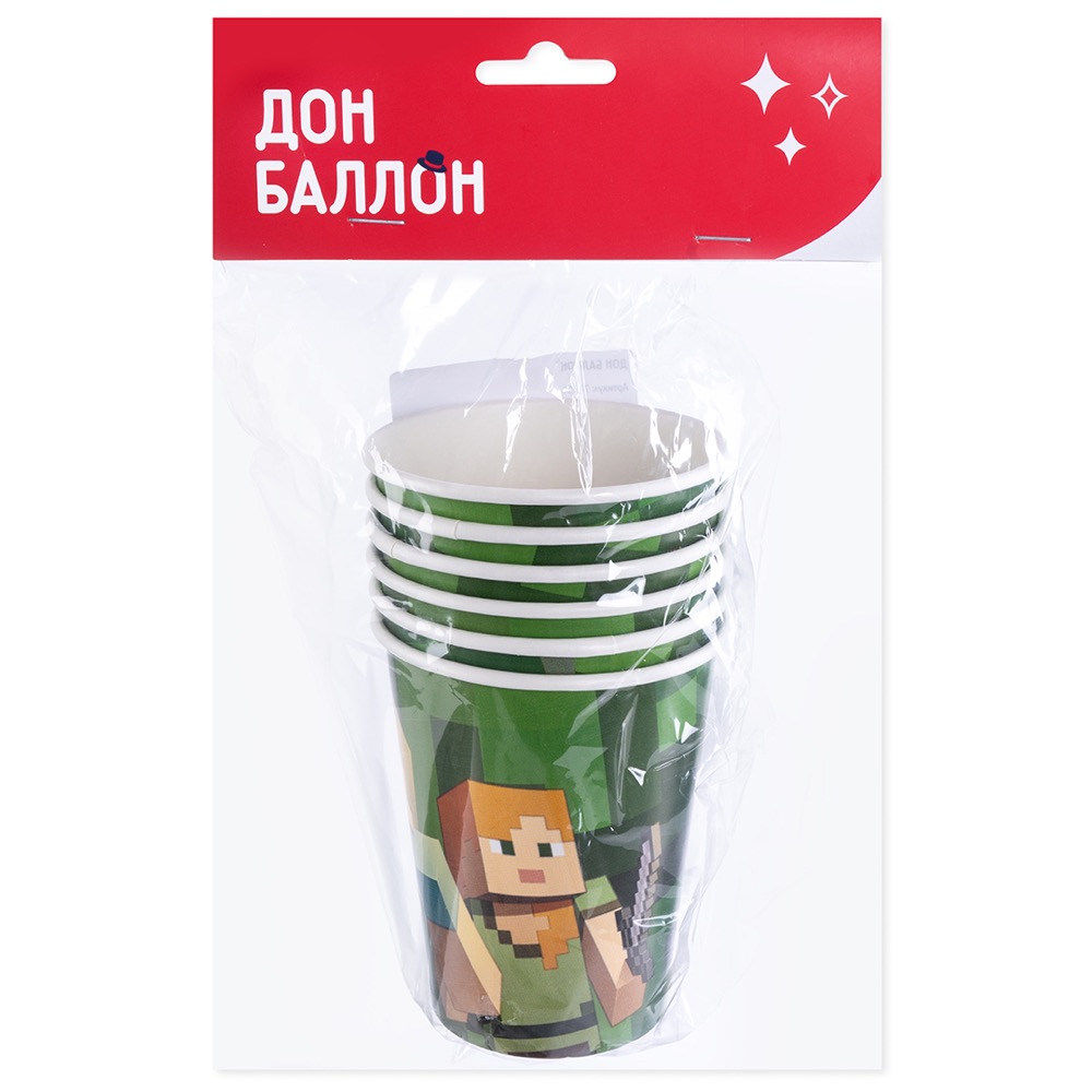 Стаканы (250 мл) Пиксели, Герои, 6 шт. 4