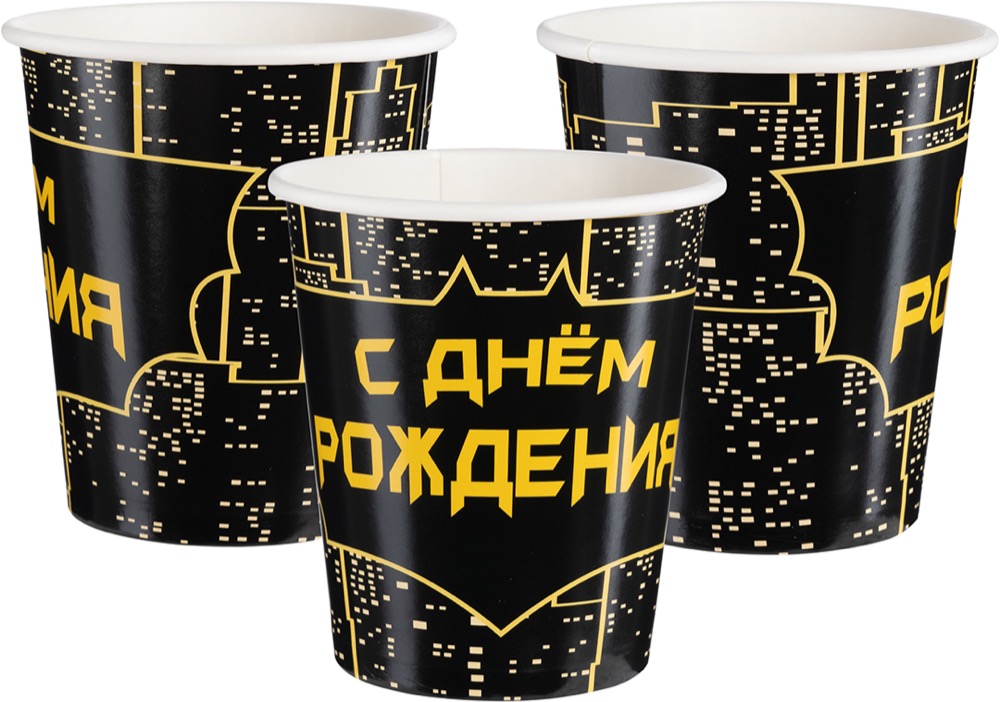 Стаканы (250 мл) Героическая тема №1, 6 шт.