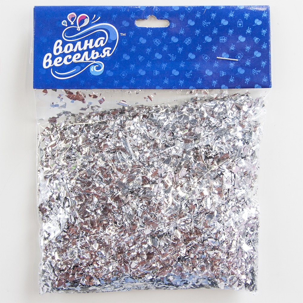 Конфетти дробленые Серебро, Металлик, 20 г. 3