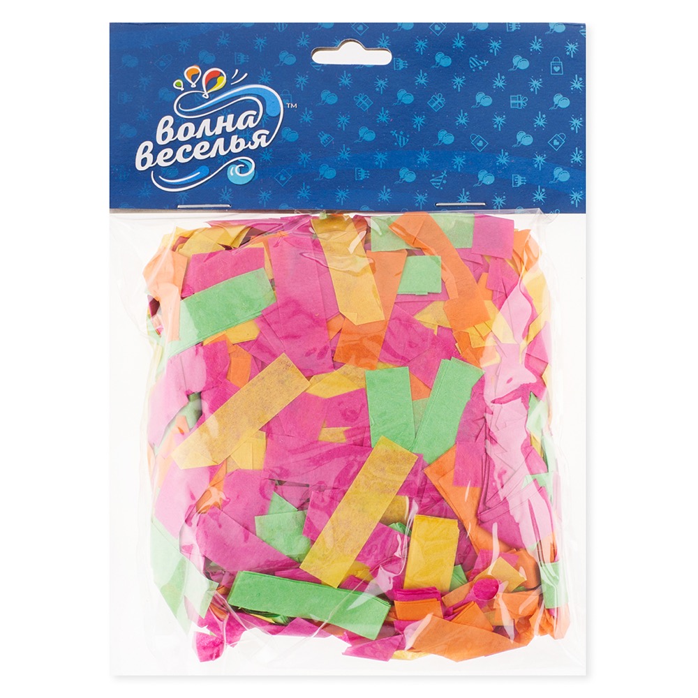 Конфетти тишью Полоски, Ассорти, 3,5 см, 50 г. 2