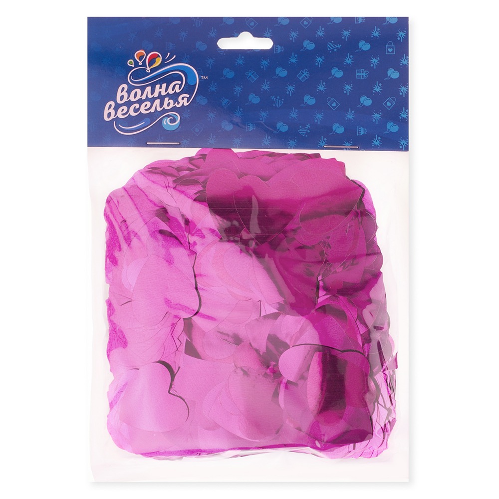 Конфетти фольга Сердце, Розовый, Металлик, 2,5 см, 50 г. 6