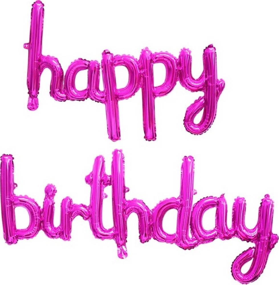 Набор шаров (17''/43 см) Мини-Надпись "Happy Birthday", Фуше, Falali в уп.
