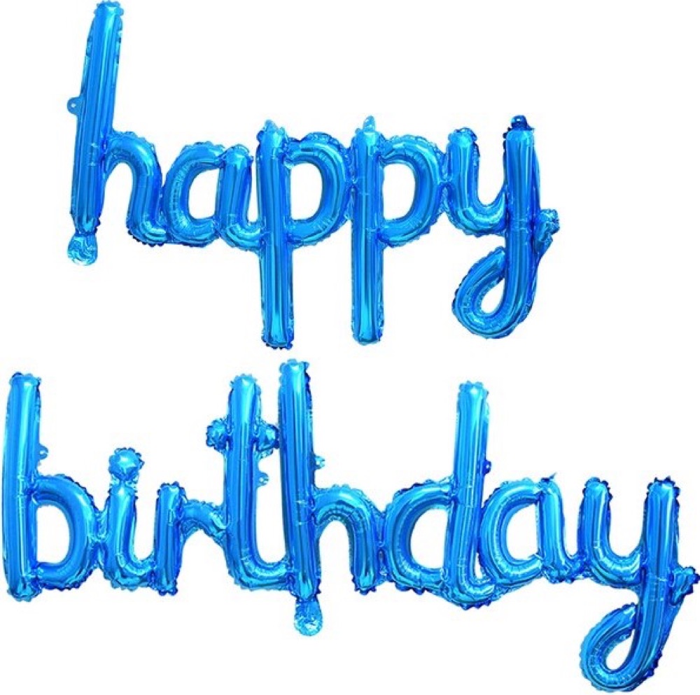 Набор шаров (17''/43 см) Мини-Надпись "Happy Birthday", Синий, Falali в уп.