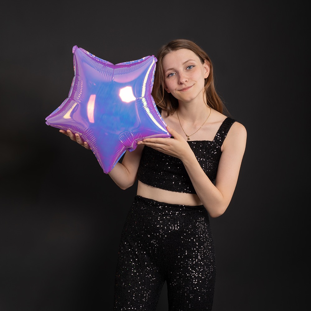 Falali (18''/46 см) Звезда, (надув воздухом), Сиреневый, Хамелеон, 1 шт. в уп. 3