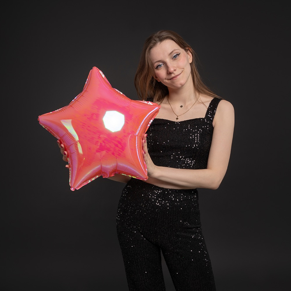 Falali (18''/46 см) Звезда, (надув воздухом), Розовый, Хамелеон, 1 шт. в уп. 5