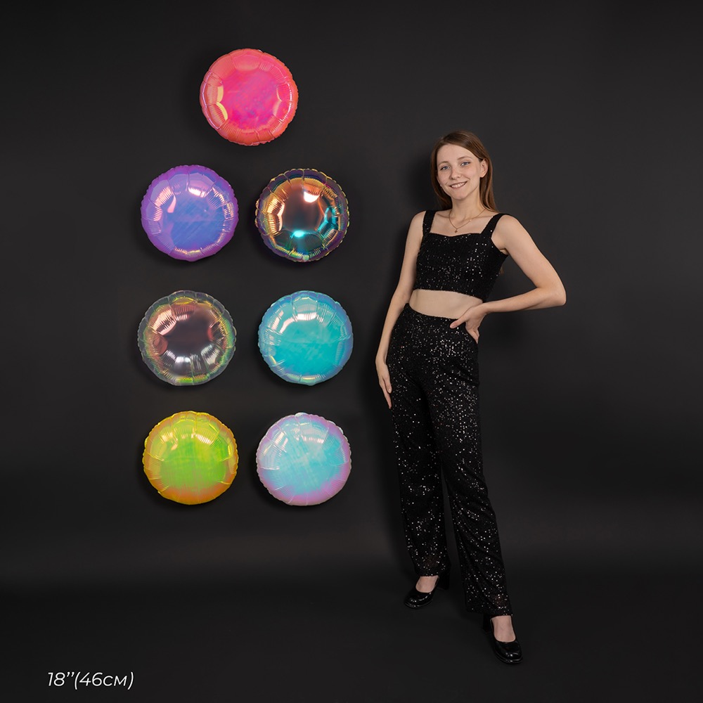 Falali (18''/46 см) Круг, (надув воздухом), Розовый, Хамелеон, 1 шт. в уп. 4
