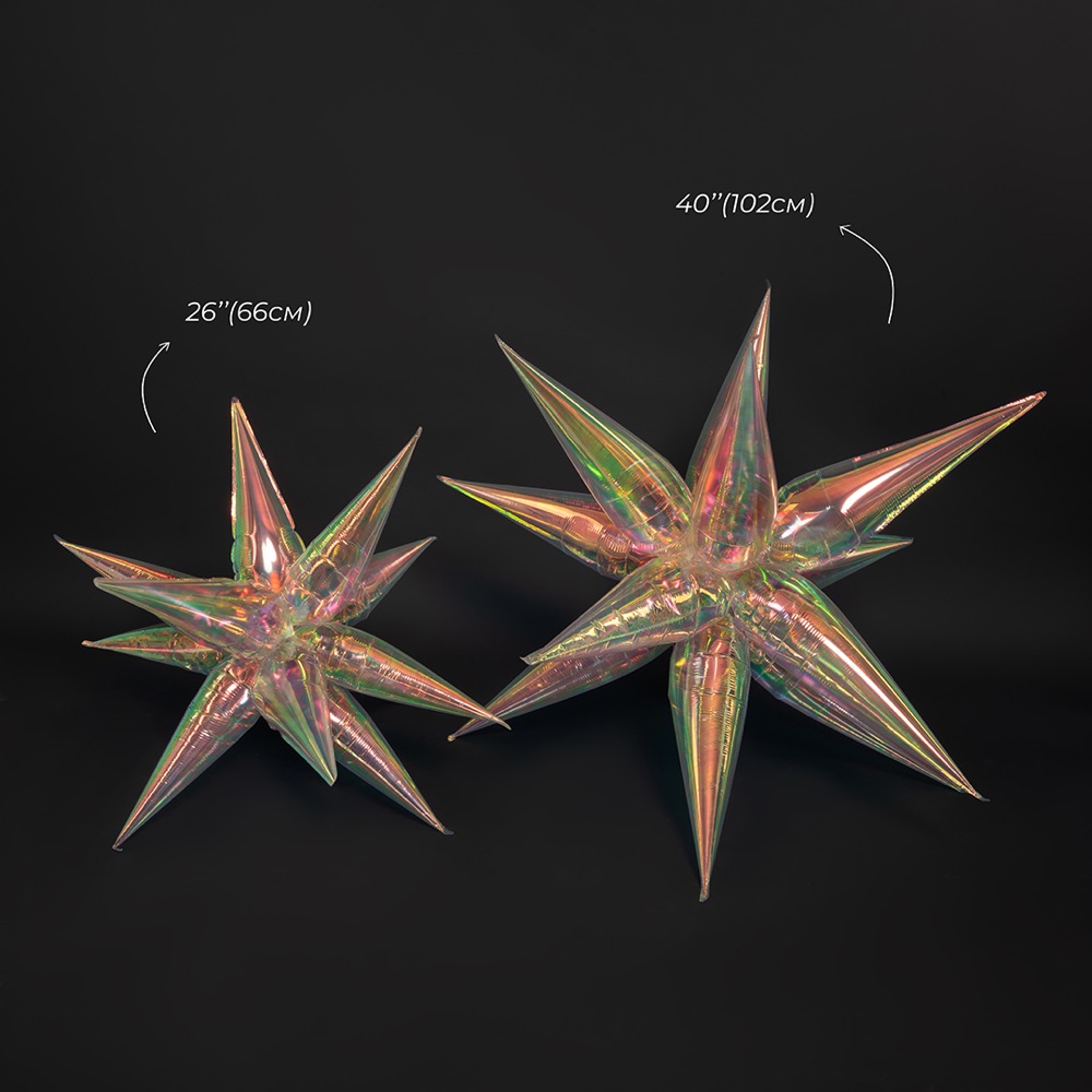 Falali 3D (26''/66 см) Звезда, Составная, Прозрачный, Хамелеон, 1 шт. в уп. 11