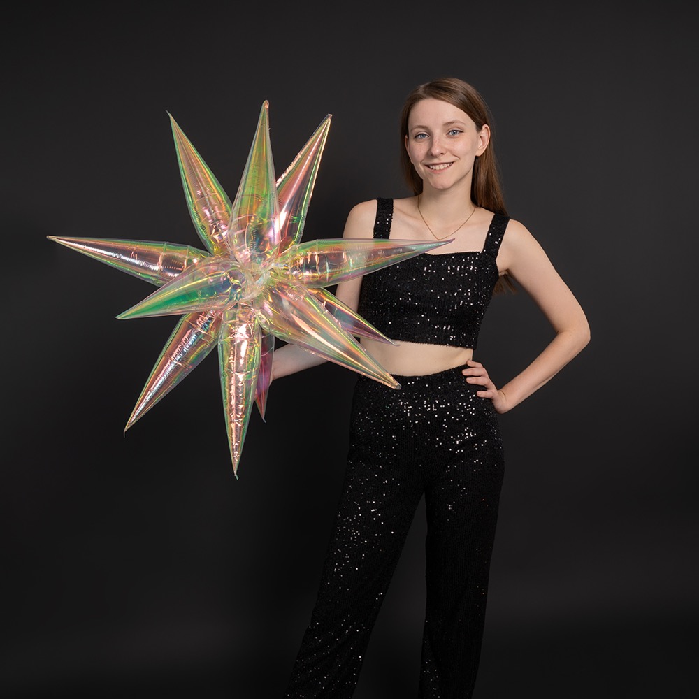 Falali 3D (26''/66 см) Звезда, Составная, Прозрачный, Хамелеон, 1 шт. в уп. 8