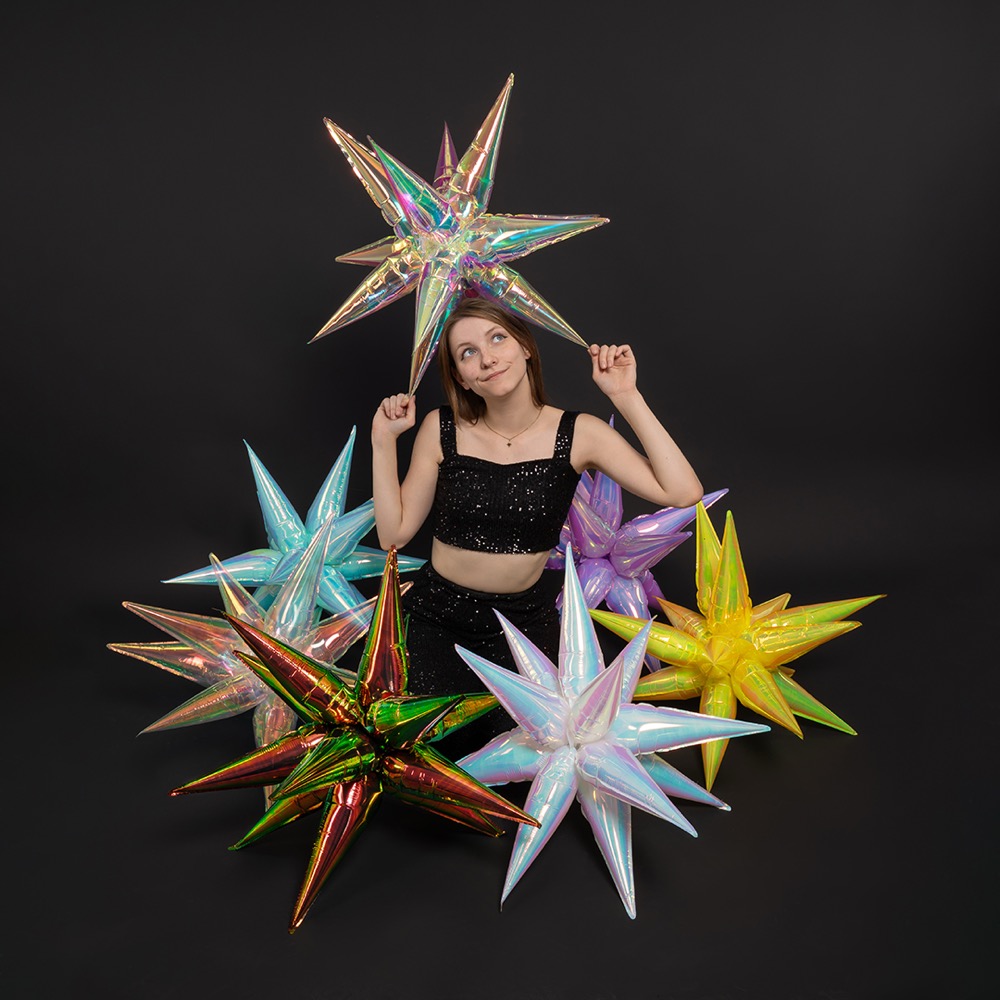 Falali 3D (26''/66 см) Звезда, Составная, Прозрачный, Хамелеон, 1 шт. в уп. 9