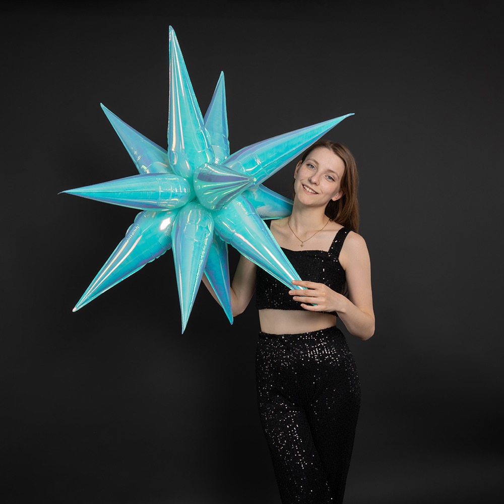 Falali 3D (40''/102 см) Звезда, Составная, Голубой, Хамелеон, 1 шт. в уп. 5