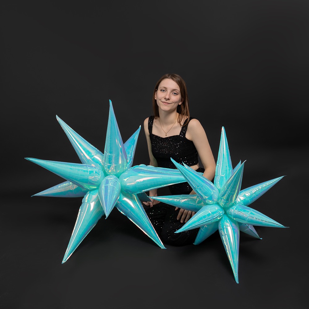 Falali 3D (40''/102 см) Звезда, Составная, Голубой, Хамелеон, 1 шт. в уп. 6