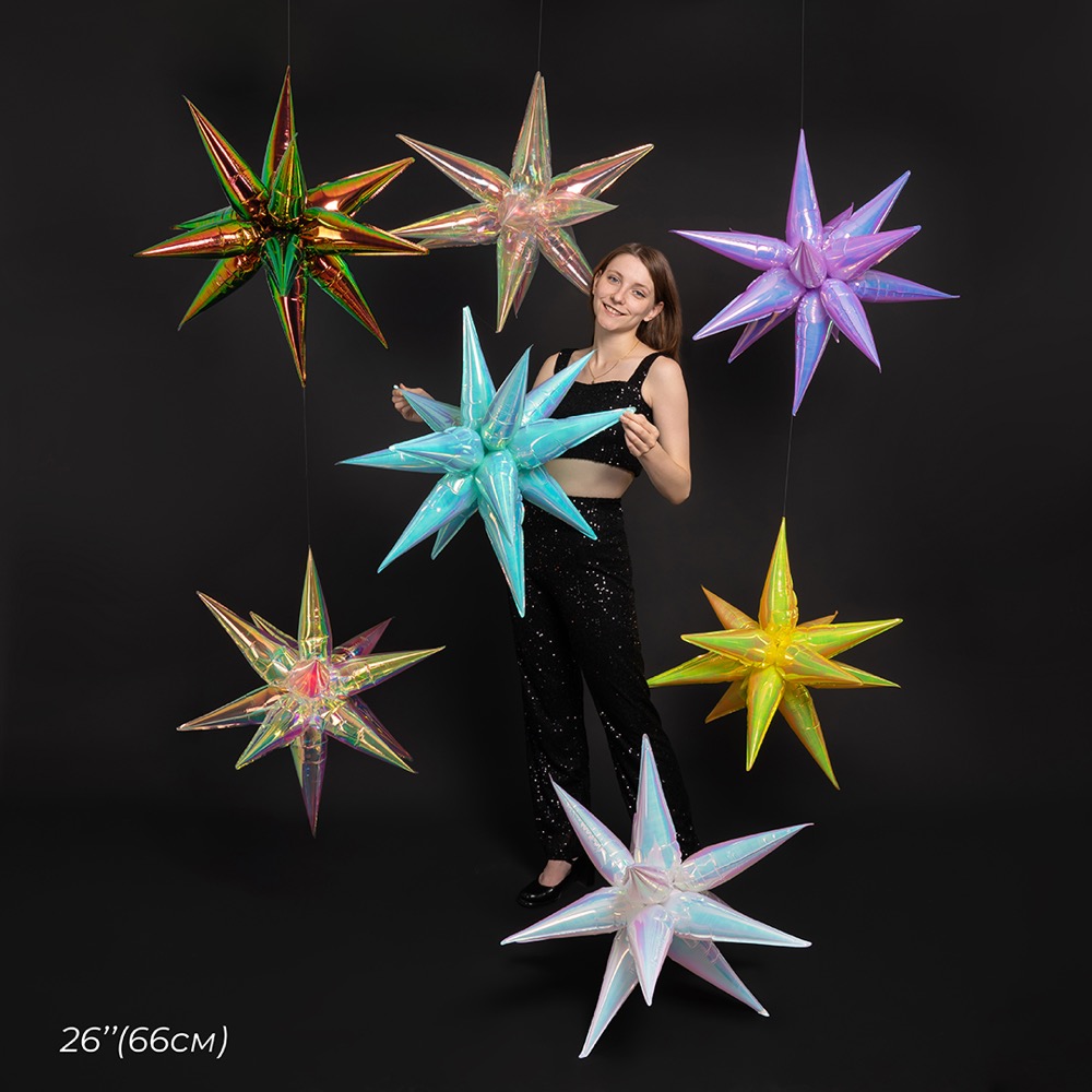 Falali 3D (26''/66 см) Звезда, Составная, Жемчужный, Хамелеон, 1 шт. в уп. 4