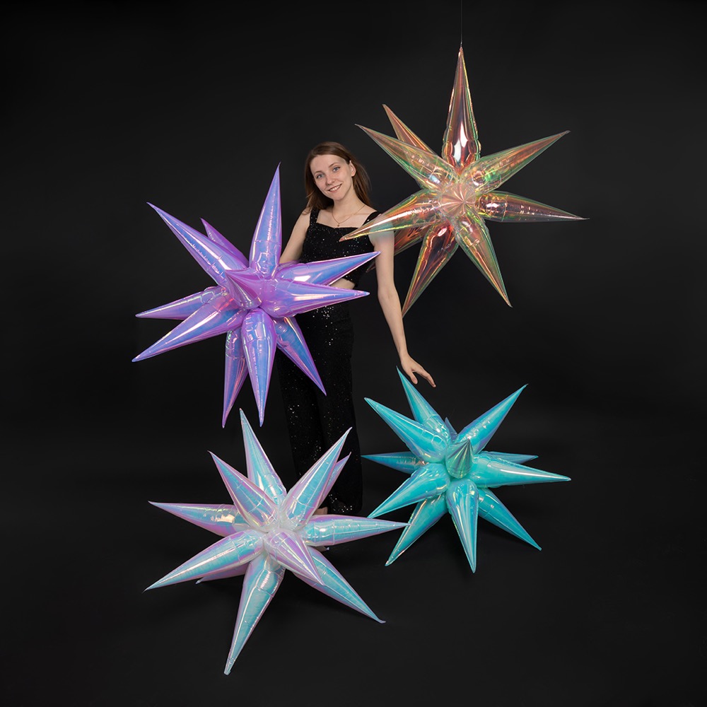 Falali 3D (40''/102 см) Звезда, Составная, Жемчужный, Хамелеон, 1 шт. в уп. 6