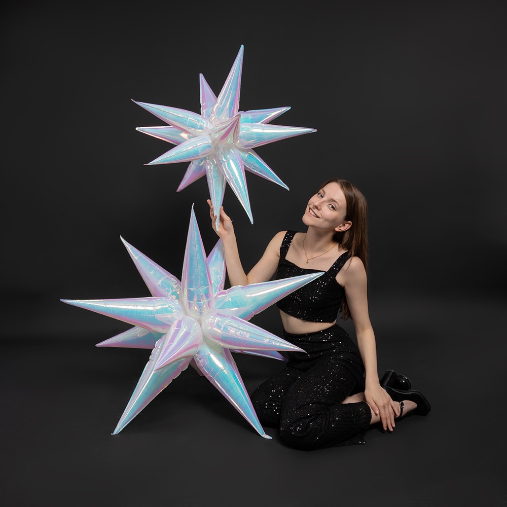Falali 3D (40''/102 см) Звезда, Составная, Жемчужный, Хамелеон, 1 шт. в уп. 8