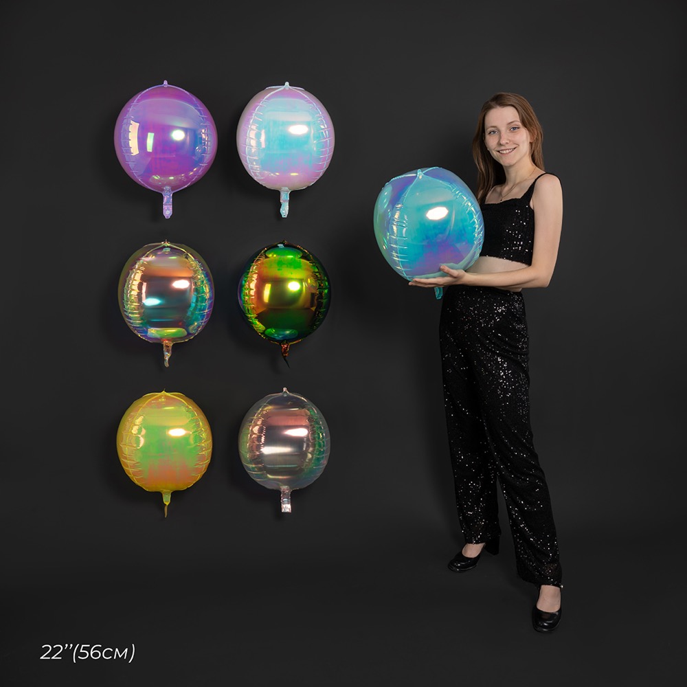 Falali 3D (22''/56 см) Сфера, Жемчужный, Хамелеон, 1 шт. в уп. 4