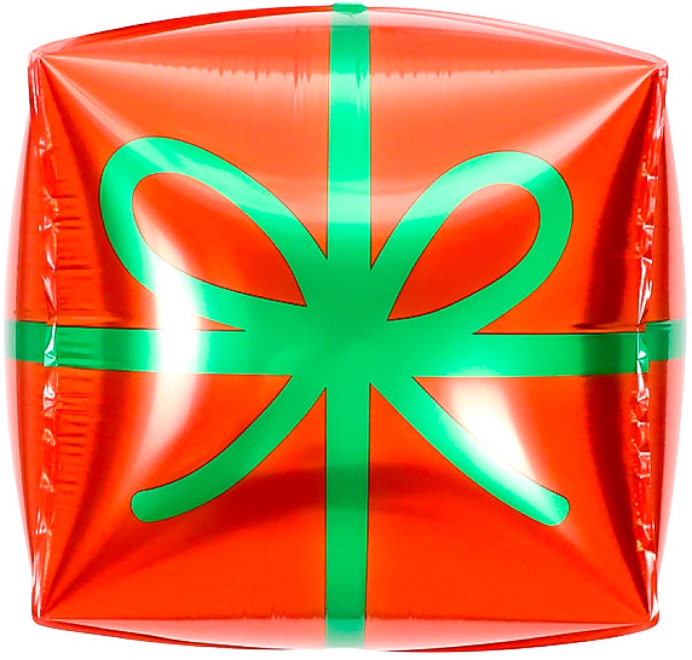 Falali 3D (22''/56 см) Куб, Подарок, Красный/Зеленый, 1 шт.