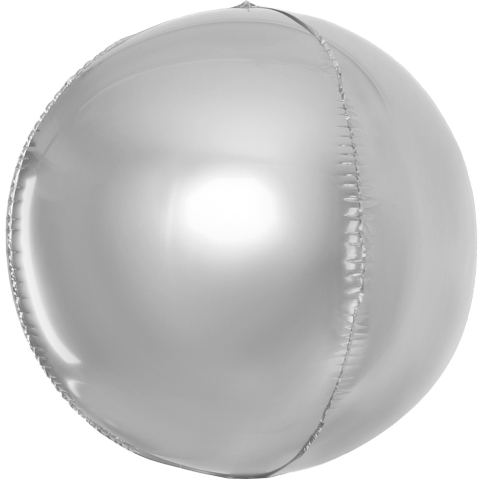 Falali 3D (15''/38 см) Мини-сфера, Серебро, 5 шт. в уп. (цв.этик.)
