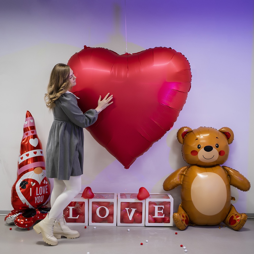 Falali 3D (58''/147 см) Фигура на подставке, Гном с сердечком, 1 шт. в уп. 6