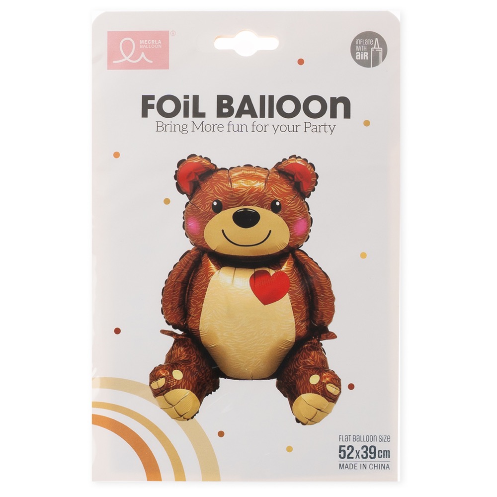 Falali (20''/51 см) Фигура 3D, Сидячий мишка с сердцем, 1 шт. в уп. 2