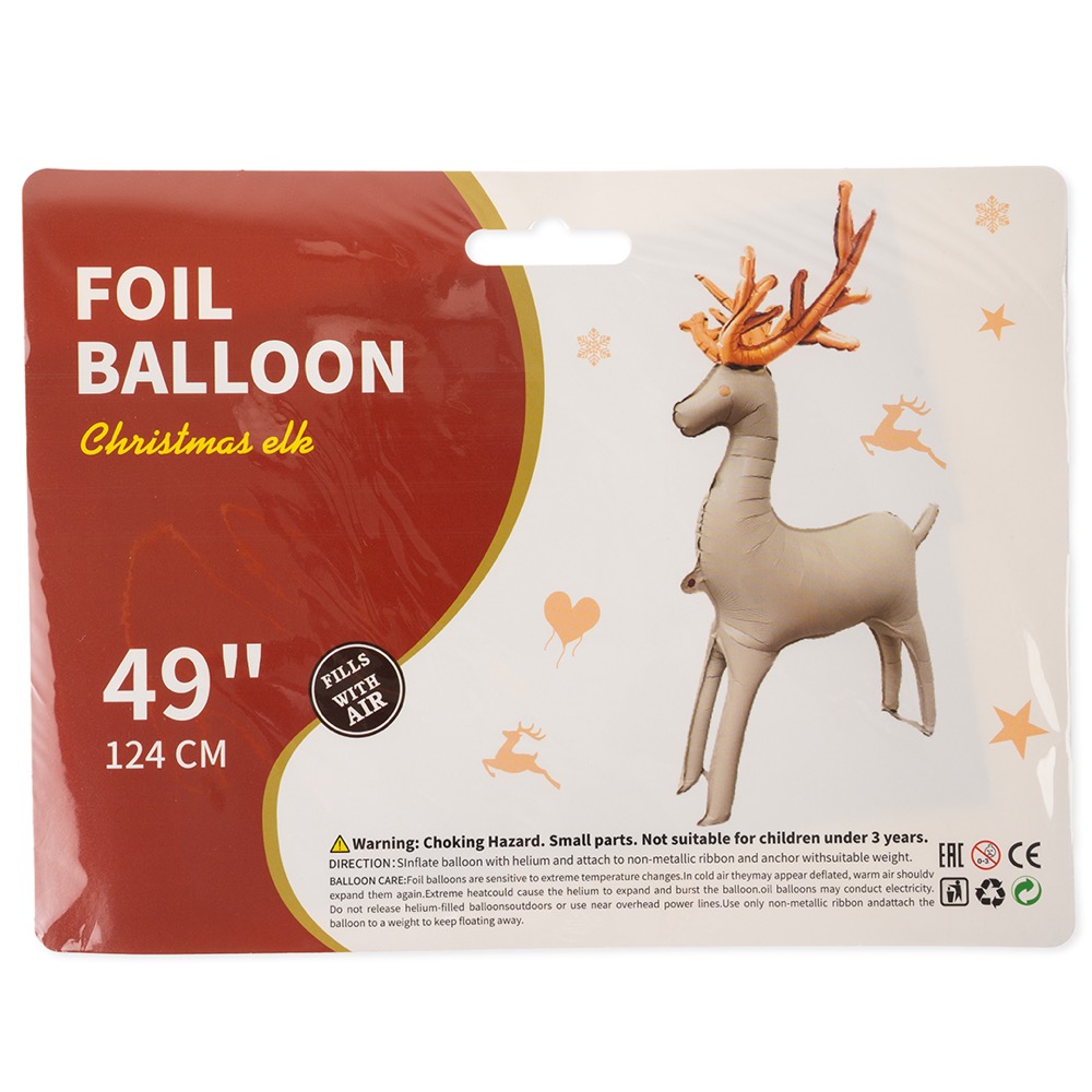 Falali (49''/124 см) Фигура 3D, Олень, Бежевый, Сатин, 1 шт. в уп. 2