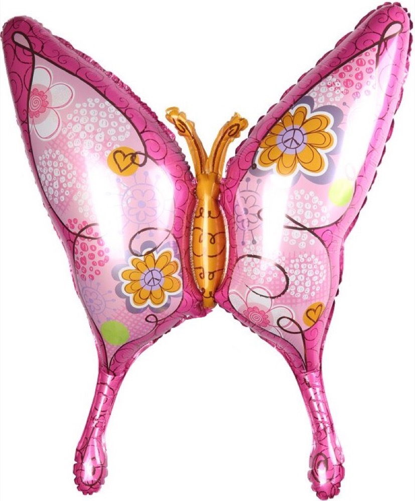 Falali (38''/97 см) Фигура, Тропическая бабочка, Розовый, 1 шт.