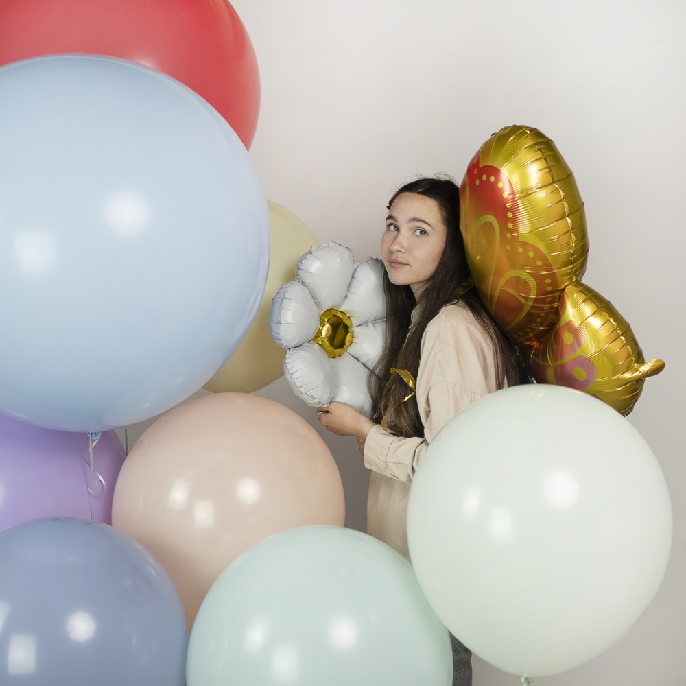 Falali (20''/51 см) Цветок, Ромашка (надув воздухом), Белый, 1 шт. 2