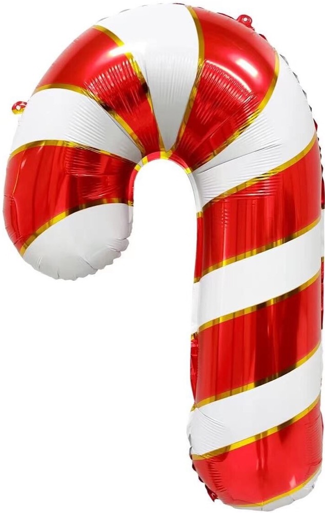 Falali (29''/74 см) Фигура, Леденец трость, Золотая полоска, Белый/Красный, 1 шт. в уп.