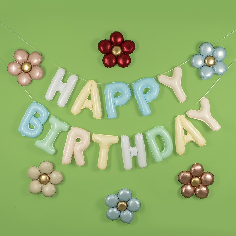 Falali (18''/46 см) Цветок, Ромашка (надув воздухом), Голубой, Сатин, 1 шт. в уп. 4