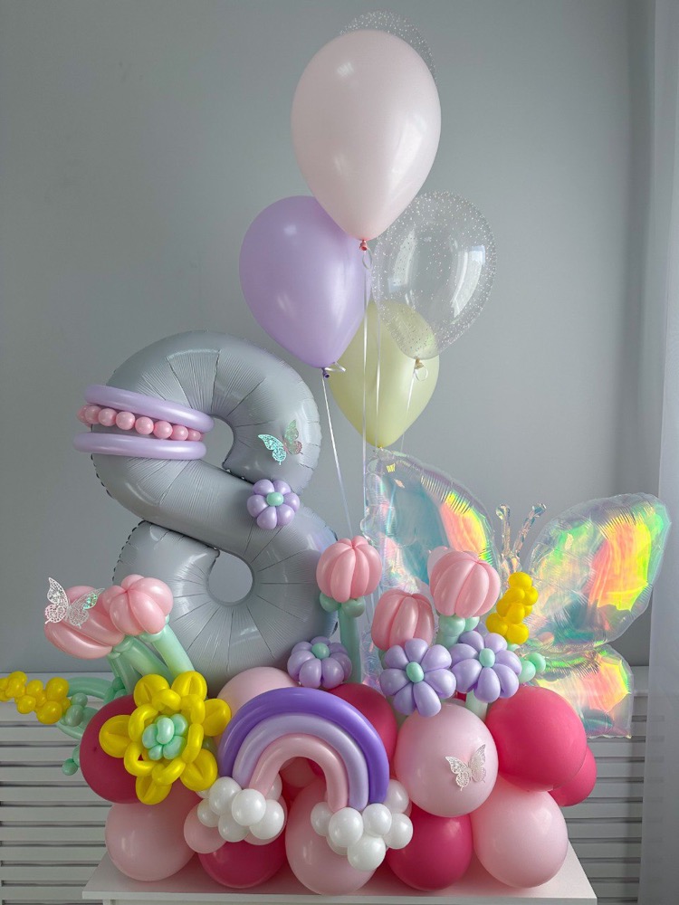 Falali (38''/97 см) Фигура, Бабочка (надув воздухом), Прозрачный, Хамелеон, 1 шт. в уп. 9