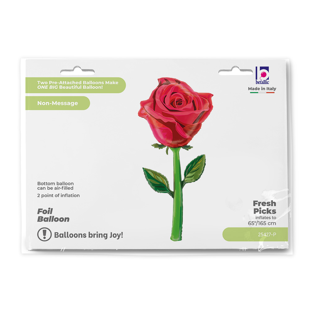 Betallic (65''/165 см) Цветок, Роза, Гранд Роял, Красный, 1 шт. в уп. 2