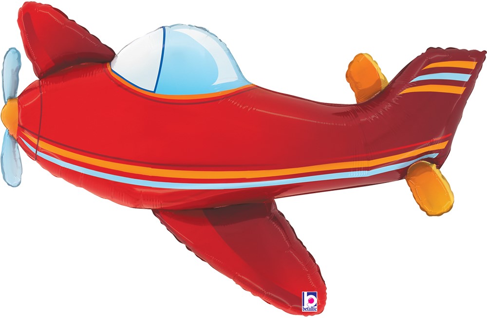 Betallic (37''/94 см) Фигура, Самолет, Красный, 1 шт. в уп.