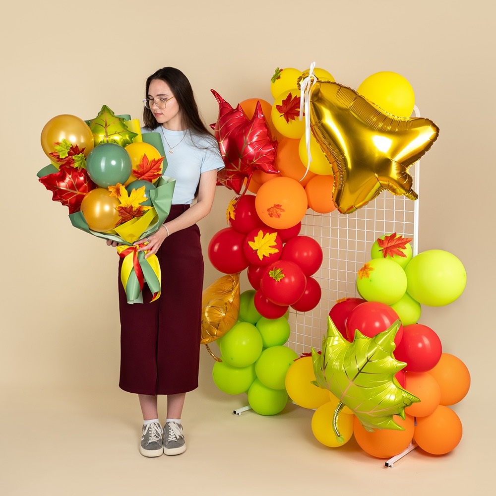Falali (28''/71 см) Фигура, Кленовый лист, Красный, 1 шт. 4