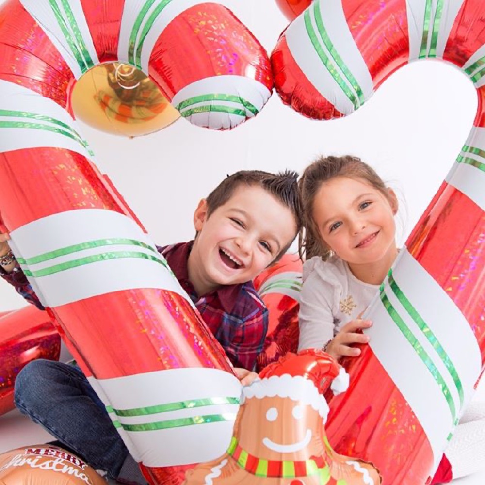 Betallic (35''/89 см) Фигура, Леденец трость, Красный, Голография, 1 шт. 3