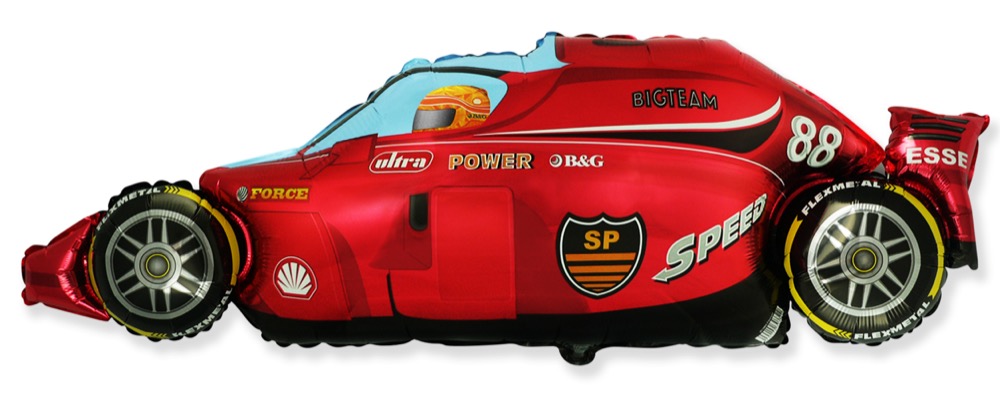 Flexmetal (36''/91 см) Фигура, Гоночный автомобиль, Формула 1, Красный, 1 шт. 2