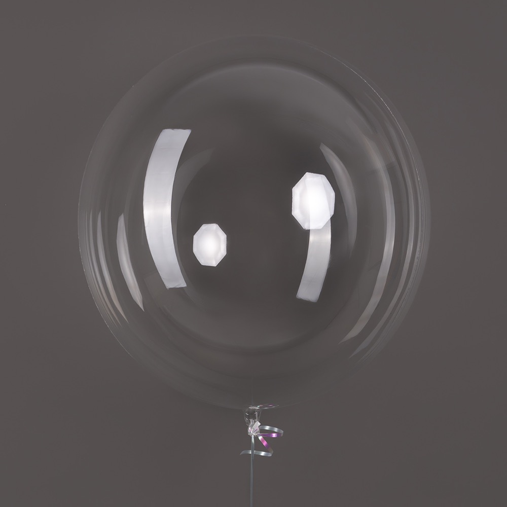 512 с клапаном (18''/46 см) Сфера, Deco Bubble, Прозрачный, Кристалл, 1 шт. в уп. 3