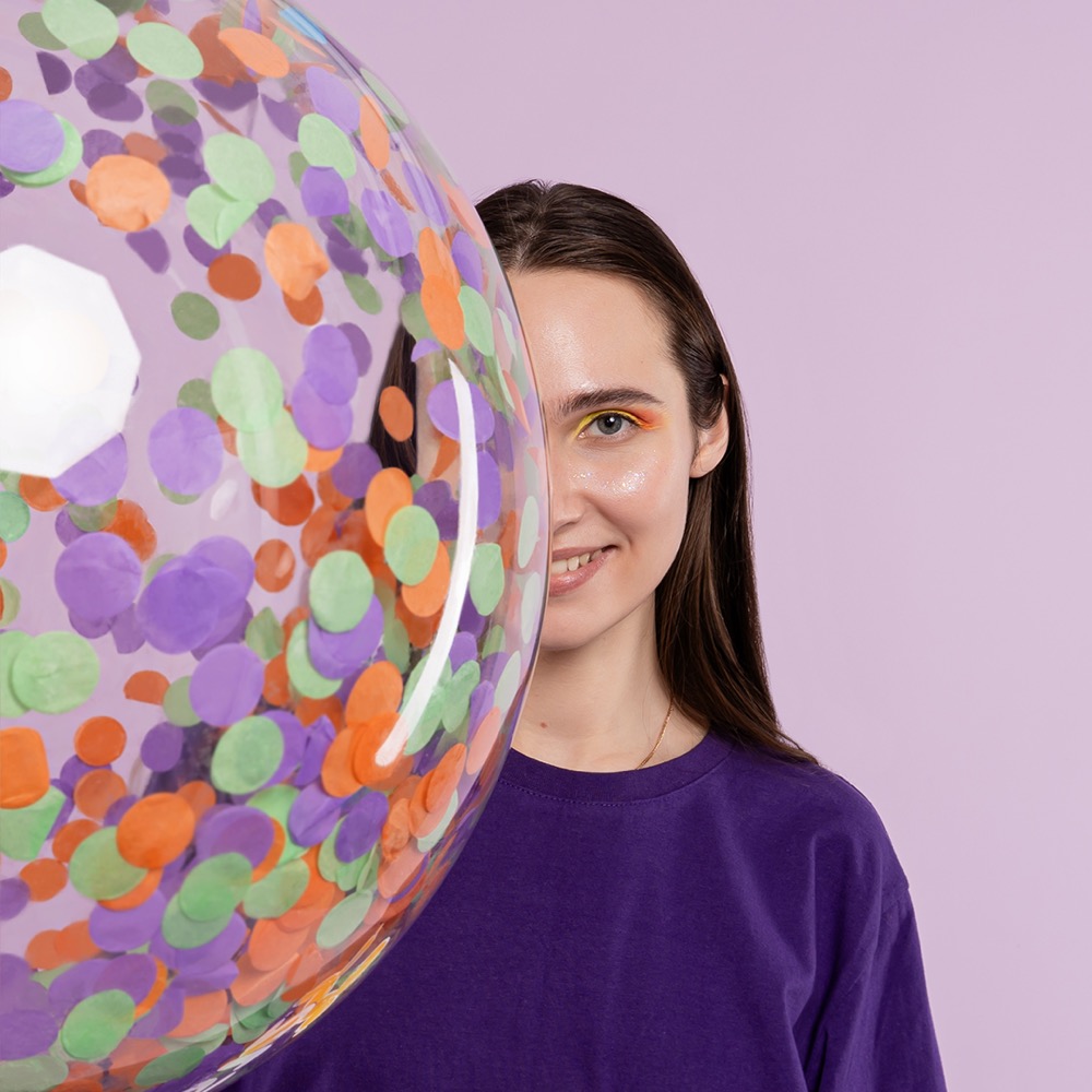 512 с клапаном (18''/46 см) Сфера, Deco Bubble, Прозрачный, Кристалл, 1 шт. в уп. 9