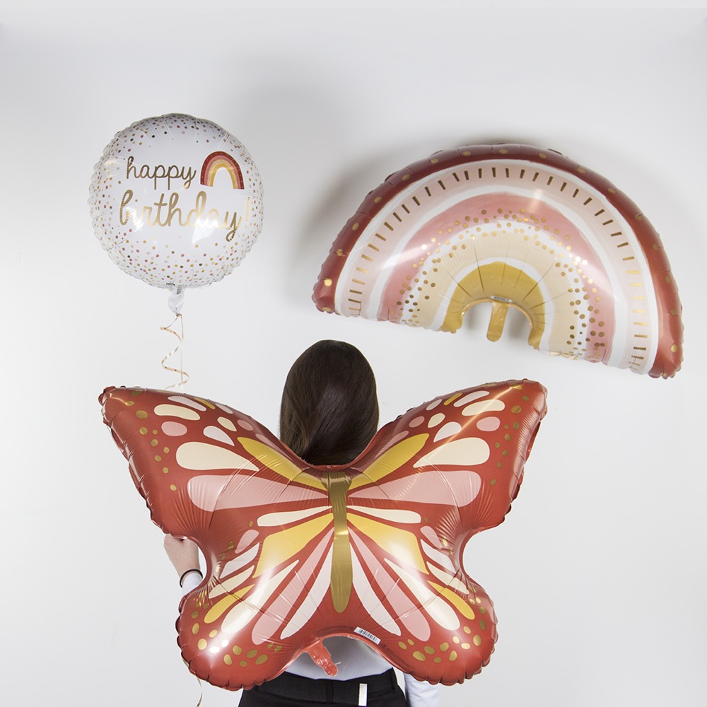 Betallic (18''/46 см) Круг, Happy Birthday (радуга бохо), 1 шт. 2