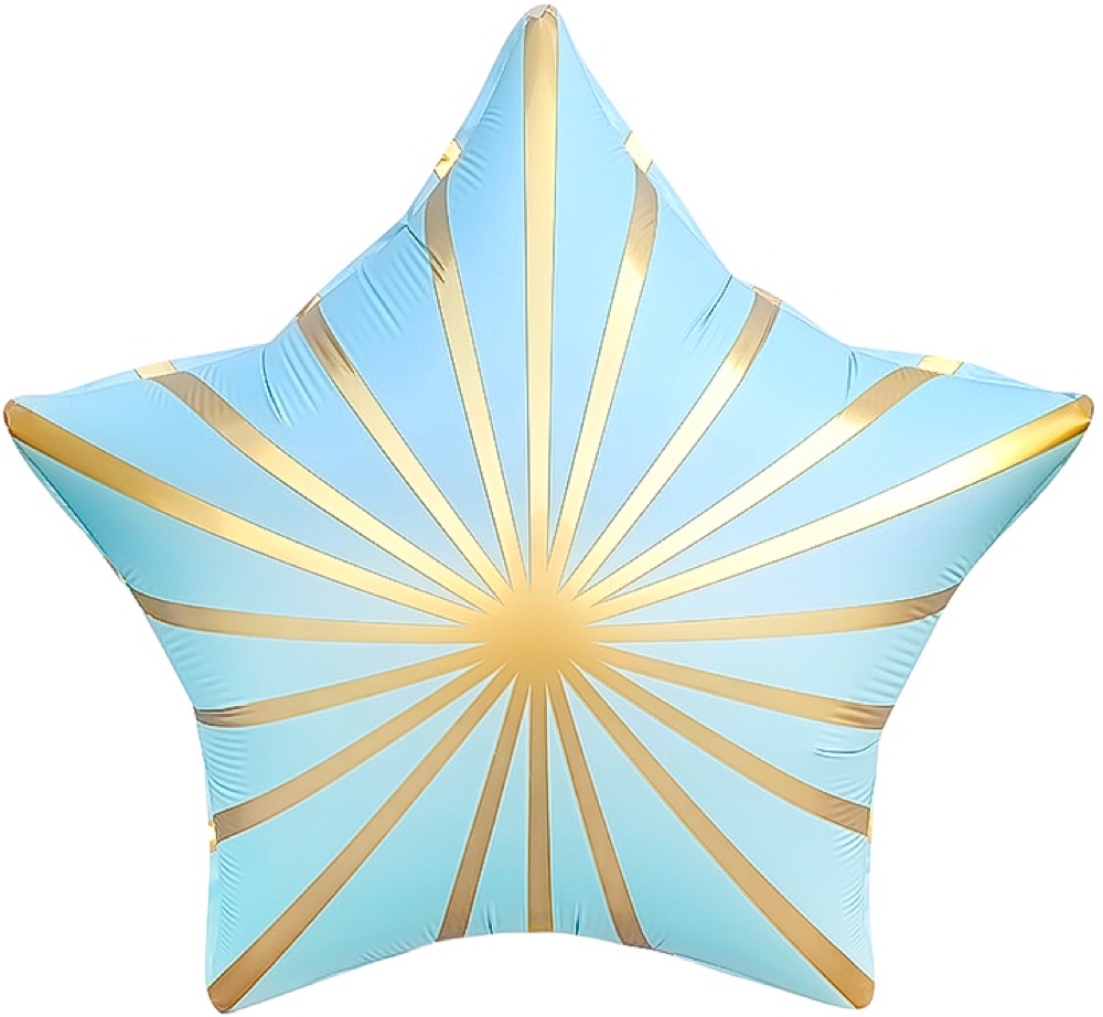 Falali (18''/46 см) Звезда, Золотые грани, Голубой, Сатин, 1 шт.