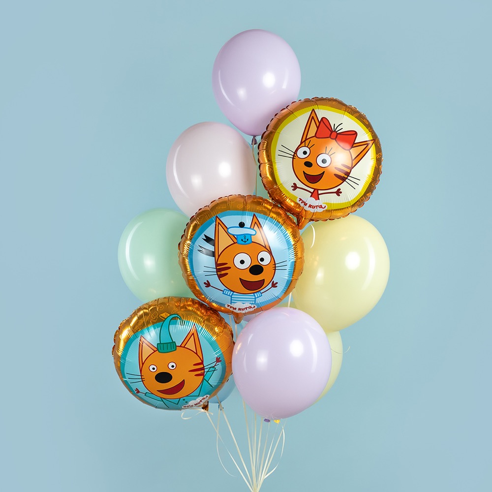 Falali (18''/46 см) Круг, Три Кота, Компот, Желтый, 1 шт. в уп. 3