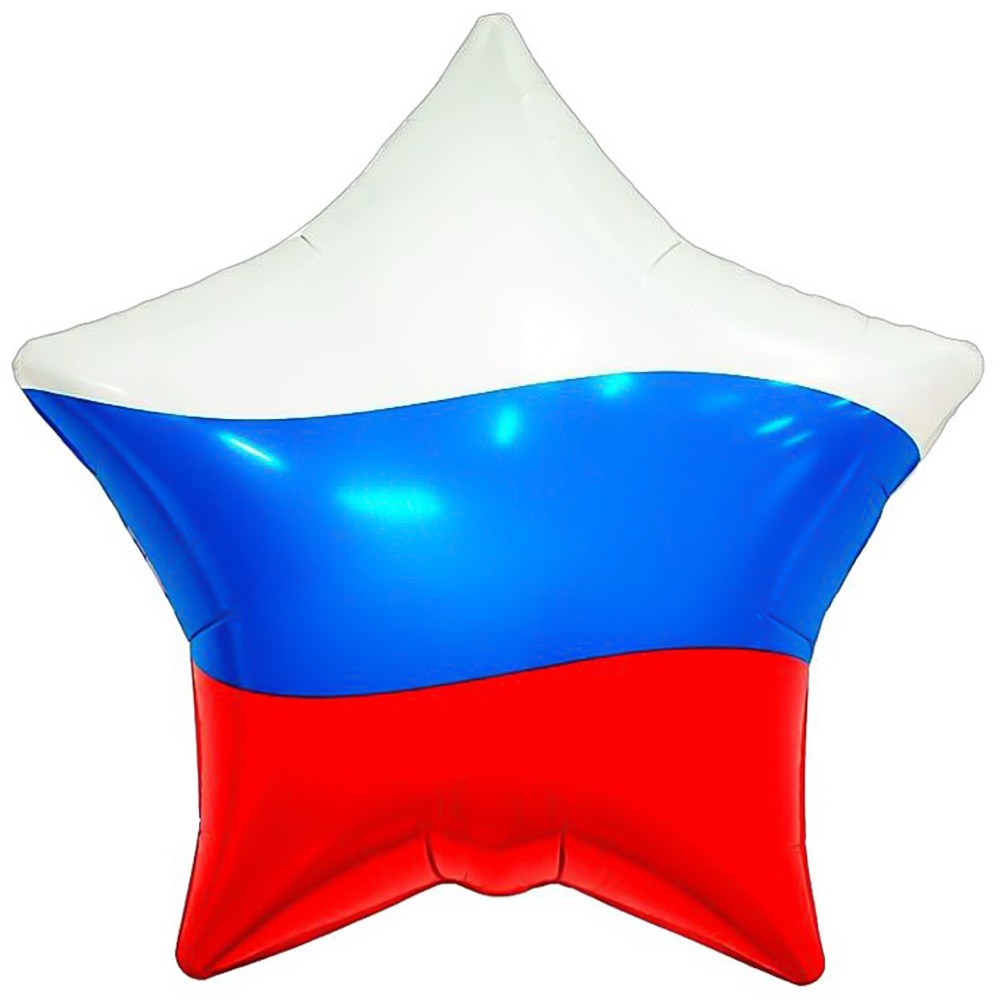 Набор шаров с клапаном (9''/23 см) Мини-звезда, Триколор, 5 шт. в уп. 2