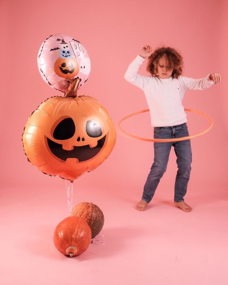 Grabo S.r.l. (18''/46 см) Круг, Хэллоуин, Маленькое привидение, Розовый, 1 шт. 5