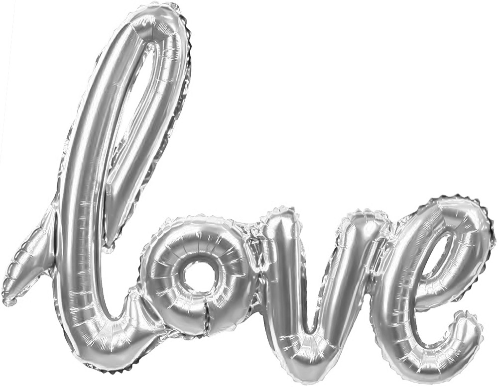 Falali (22''/56 см) Буква, Надпись "Love", Серебро, 1 шт.