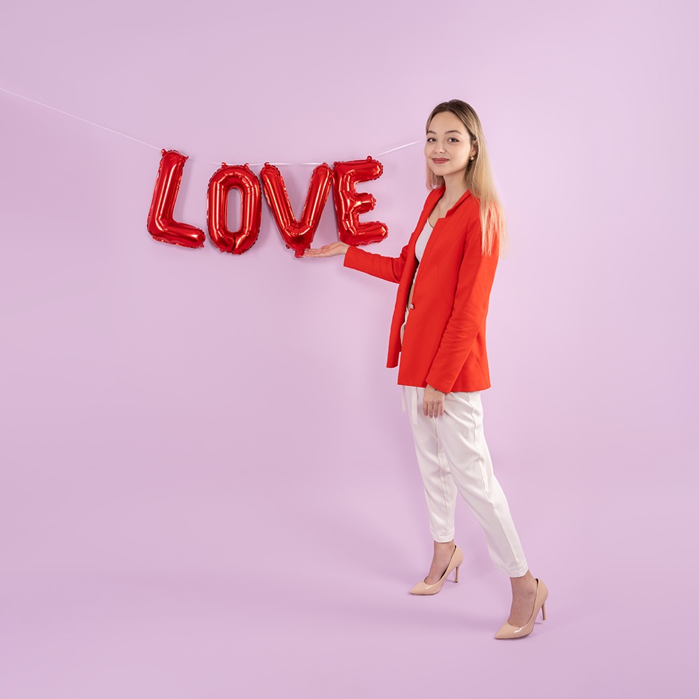 Набор шаров (16''/41 см) Мини-буква, Надпись "LOVE", Красный, 1 шт. в уп. 3