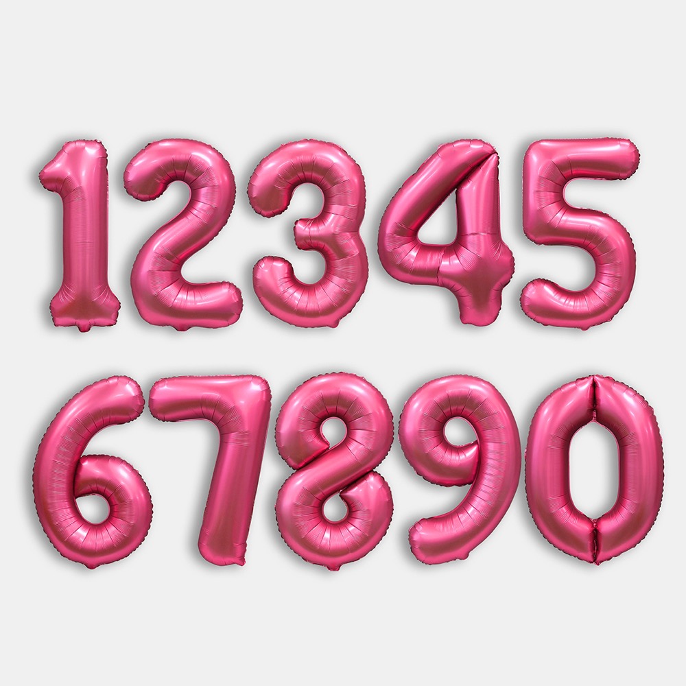 Falali (34''/86 см) Цифра, 2, Бордовый, Сатин, 1 шт. в уп. 3