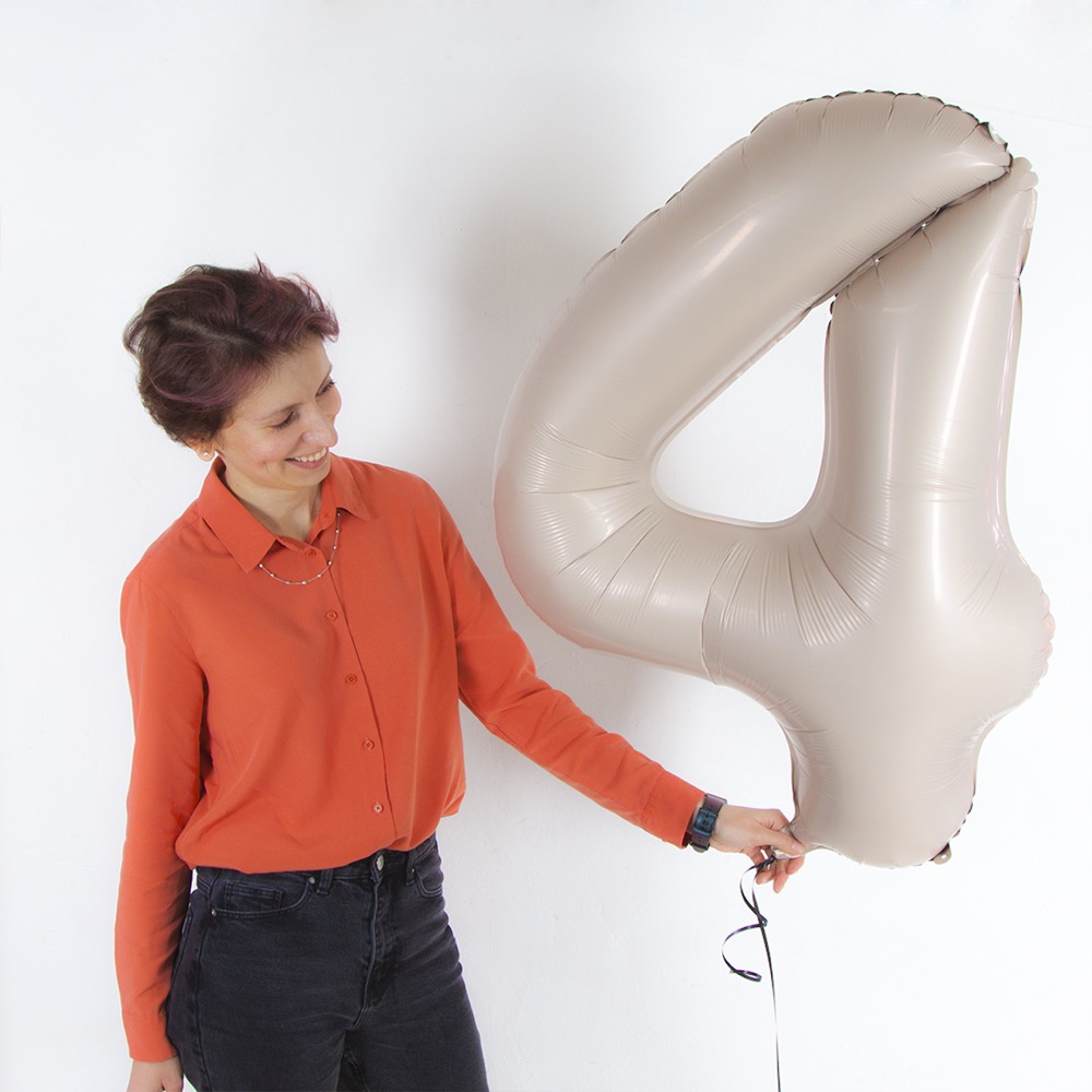 Agura (40''/102 см) Цифра, 4 Slim, Мистик, Кремовый, Сатин, 1 шт. в уп. 2