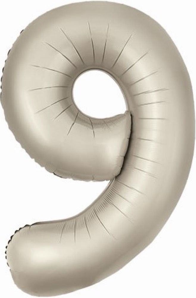 Agura (40''/102 см) Цифра, 9 Slim, Мистик, Кремовый, Сатин, 1 шт. в уп.