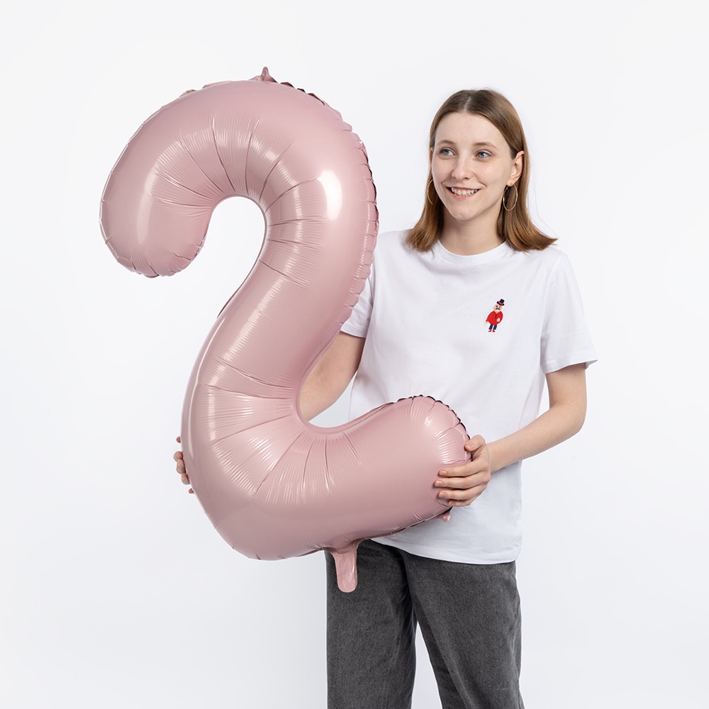 Agura (40''/102 см) Цифра, 2 Slim, Пыльная роза, 1 шт. в уп. 4