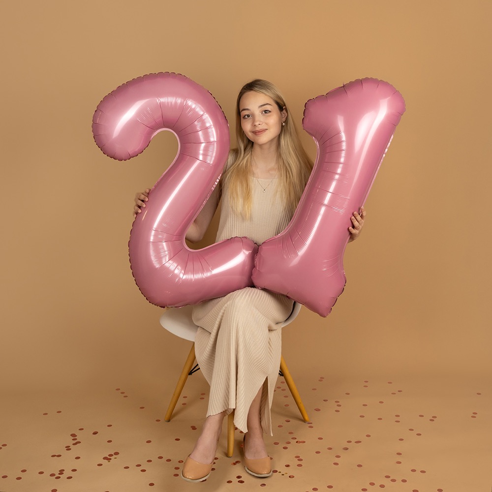 СмайлБерри (40''/102 см) Цифра, 2, Розовый, Матовый, 1 шт. в уп. 5